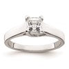 14k White Gold 3/4 carat (5.00mm) V-End Square Princess Solitaire Engagement Ring Mounting