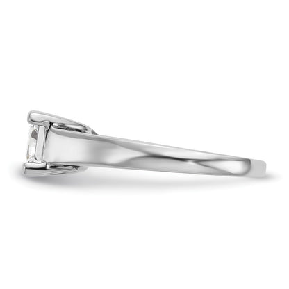 14k White Gold 1 carat (5.70mm) V-End Square Princess Solitaire Engagement Ring Mounting