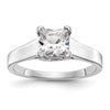 14k White Gold 1 carat (5.70mm) V-End Square Princess Solitaire Engagement Ring Mounting
