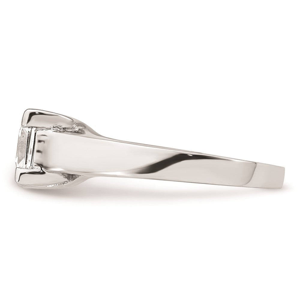 14k White Gold 1.25 carat (6.00mm) V-End Square Princess Solitaire Engagement Ring Mounting