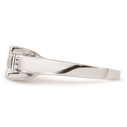 14k White Gold 1.25 carat (6.00mm) V-End Square Princess Solitaire Engagement Ring Mounting