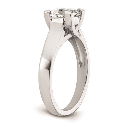 14k White Gold 1.25 carat (6.00mm) V-End Square Princess Solitaire Engagement Ring Mounting
