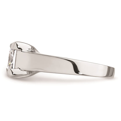 14k White Gold 2 carat (7.00mm) V-End Square Princess Solitaire Engagement Ring Mounting