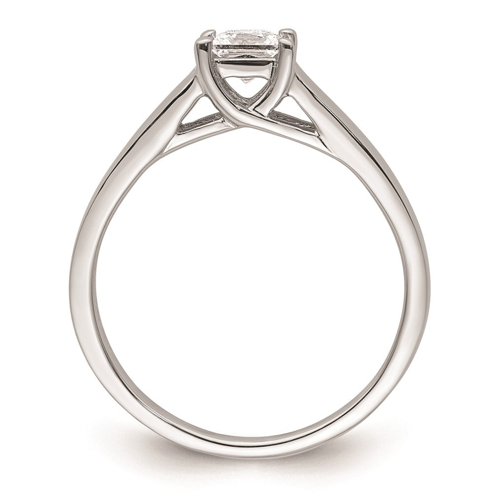 14k White Gold 1/3 carat (4.00mm) 4-Prong Square Princess Solitaire Engagement Ring Mounting