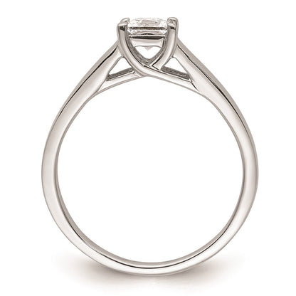 14k White Gold 1/3 carat (4.00mm) 4-Prong Square Princess Solitaire Engagement Ring Mounting