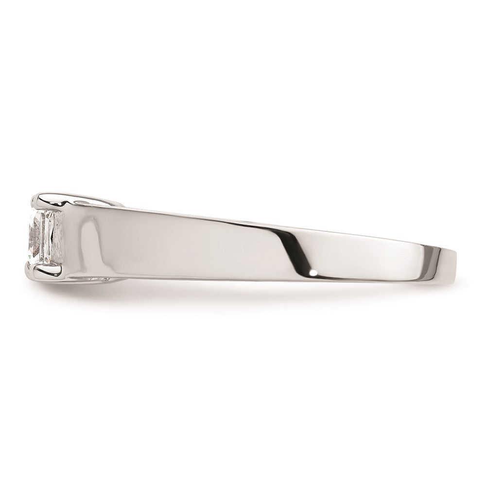 14k White Gold 1/3 carat (4.00mm) 4-Prong Square Princess Solitaire Engagement Ring Mounting