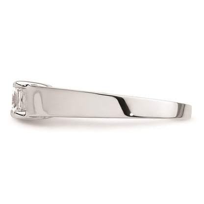 14k White Gold 1/3 carat (4.00mm) 4-Prong Square Princess Solitaire Engagement Ring Mounting