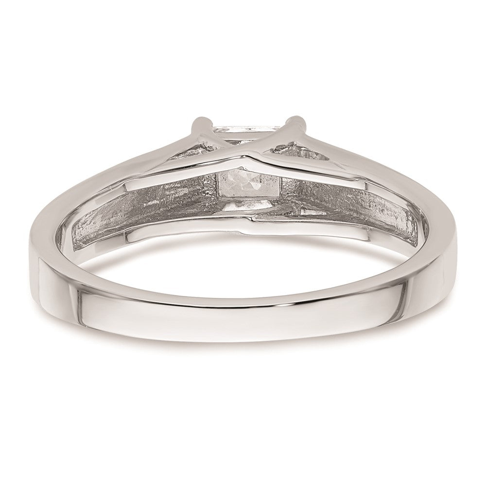14k White Gold 1/3 carat (4.00mm) 4-Prong Square Princess Solitaire Engagement Ring Mounting