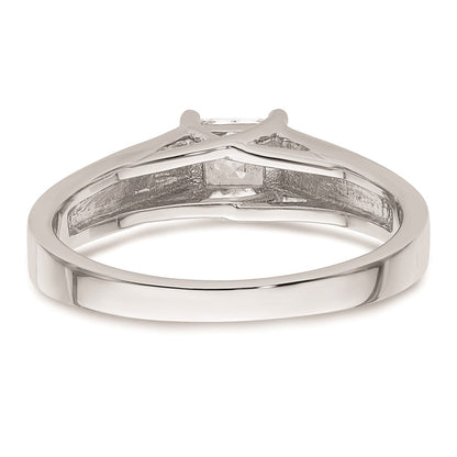 14k White Gold 1/3 carat (4.00mm) 4-Prong Square Princess Solitaire Engagement Ring Mounting