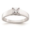 14k White Gold 1/3 carat (4.00mm) 4-Prong Square Princess Solitaire Engagement Ring Mounting