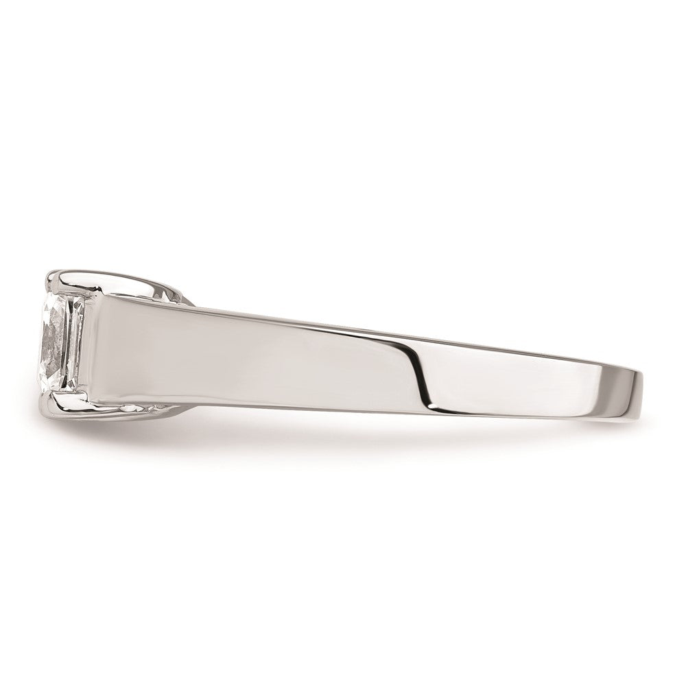 14k White Gold 3/4 carat (5.00mm) 4-Prong Square Princess Solitaire Engagement Ring Mounting