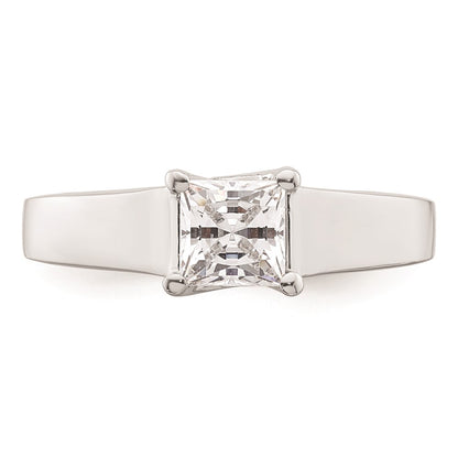 14k White Gold 3/4 carat (5.00mm) 4-Prong Square Princess Solitaire Engagement Ring Mounting