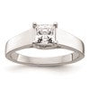 14k White Gold 3/4 carat (5.00mm) 4-Prong Square Princess Solitaire Engagement Ring Mounting