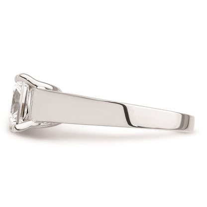 14k White Gold 1.5 carat (6.40mm) 4-Prong Square Princess Solitaire Engagement Ring Mounting