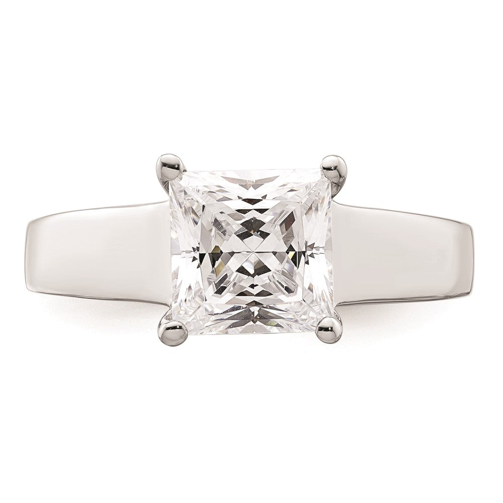 14k White Gold 1.5 carat (6.40mm) 4-Prong Square Princess Solitaire Engagement Ring Mounting