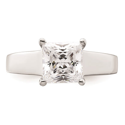 14k White Gold 1.5 carat (6.40mm) 4-Prong Square Princess Solitaire Engagement Ring Mounting