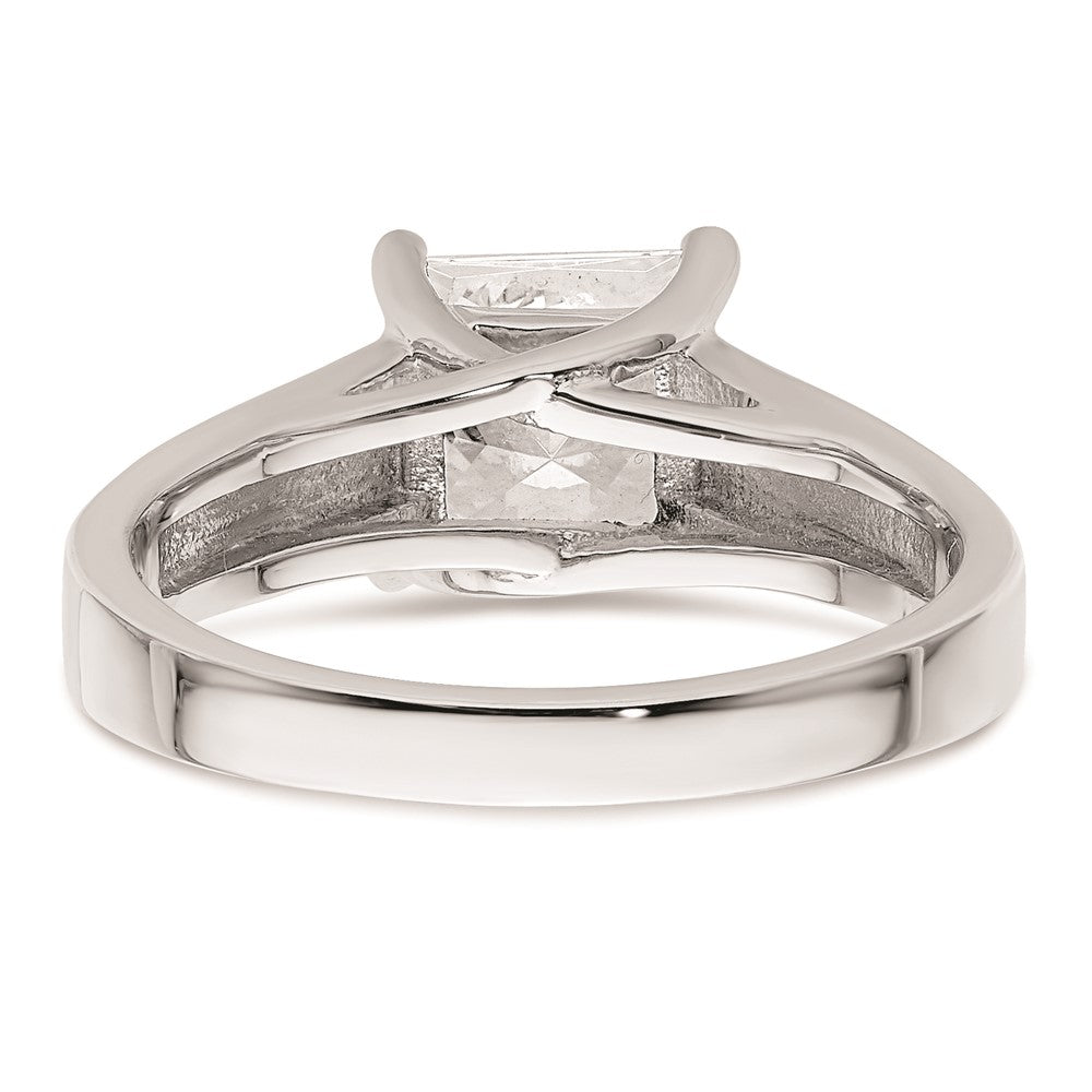 14k White Gold 1.5 carat (6.40mm) 4-Prong Square Princess Solitaire Engagement Ring Mounting