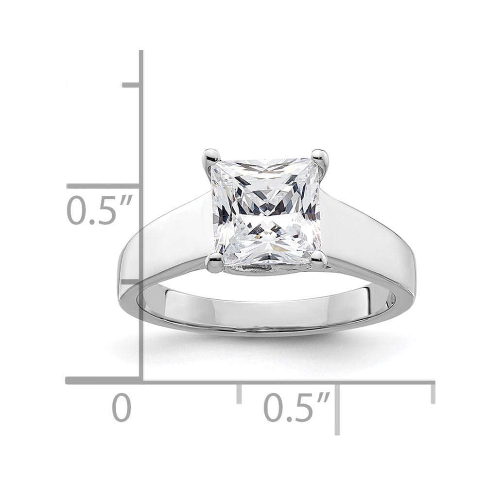 14k White Gold 1.5 carat (6.40mm) 4-Prong Square Princess Solitaire Engagement Ring Mounting