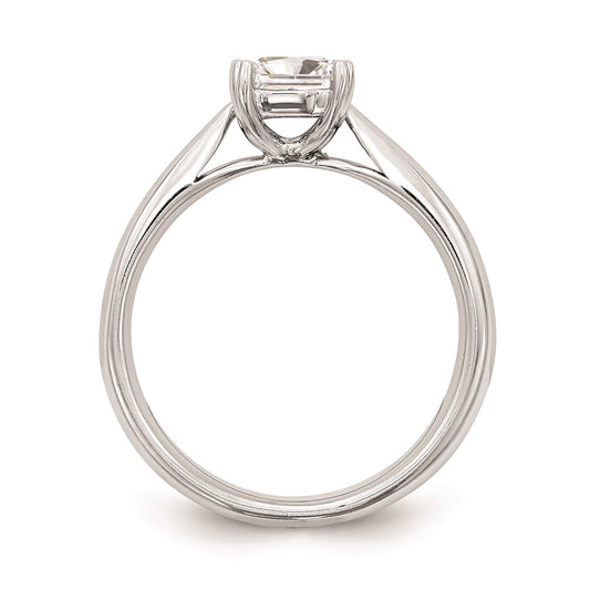 14k White Gold 3/4 carat (5.00mm) 4-Prong Square Princess Solitaire Engagement Ring Mounting