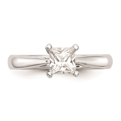 14k White Gold 3/4 carat (5.00mm) 4-Prong Square Princess Solitaire Engagement Ring Mounting