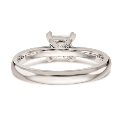14k White Gold 1/3 carat (4.00mm) 4-Prong Square Princess Solitaire Engagement Ring Mounting