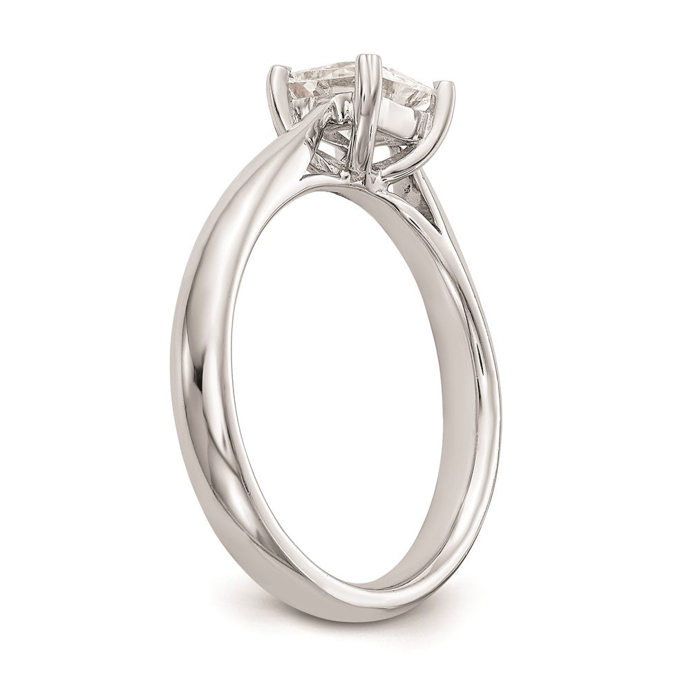 14k White Gold 1/4 carat (3.50mm) 4-Prong Square Princess Solitaire Engagement Ring Mounting