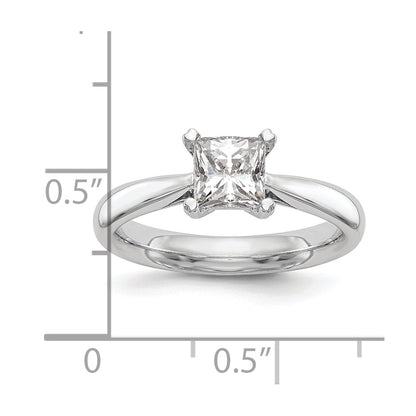 14k White Gold 1/2carat (4.50mm) 4-Prong Square Princess Solitaire Engagement Ring Mounting