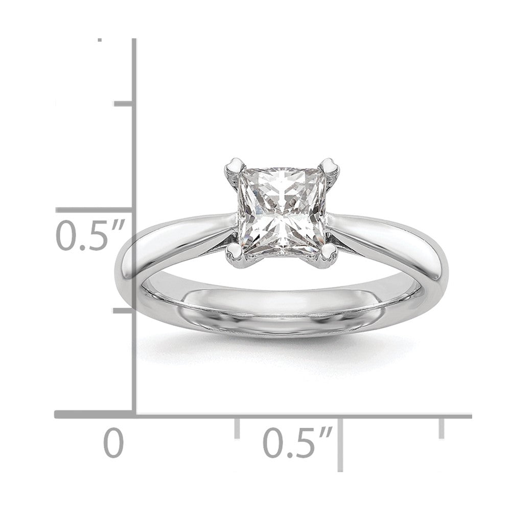 14k White Gold 1/3 carat (4.00mm) 4-Prong Square Princess Solitaire Engagement Ring Mounting