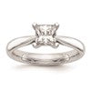 14k White Gold 1/2carat (4.50mm) 4-Prong Square Princess Solitaire Engagement Ring Mounting