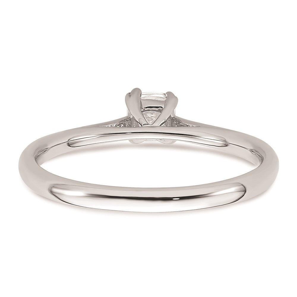 14k White Gold 1/3 carat (4.00mm) 4-Prong Cushion-cut Solitaire Engagement Ring Mounting