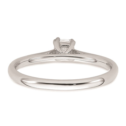 14k White Gold 1/3 carat (4.00mm) 4-Prong Cushion-cut Solitaire Engagement Ring Mounting