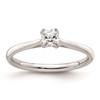 14k White Gold 1/3 carat (4.00mm) 4-Prong Cushion-cut Solitaire Engagement Ring Mounting