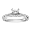 14k White Gold 3/4 carat (6.00mm) 4-Prong Cushion-cut Solitaire Engagement Ring Mounting