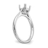 14k White Gold 3/4 carat (6.00mm) 4-Prong Cushion-cut Solitaire Engagement Ring Mounting