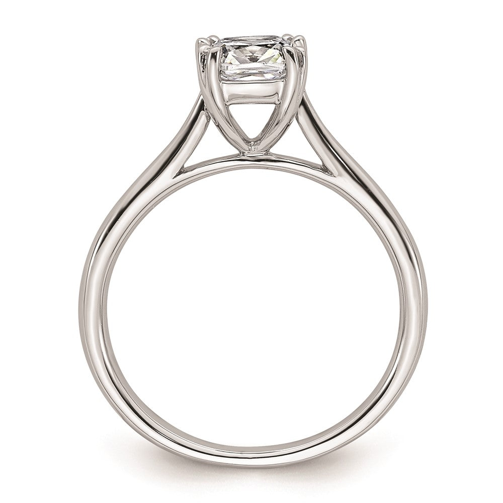 14k White Gold 1.25 carat (6.50mm) 4-Prong Cushion-cut Solitaire Engagement Ring Mounting