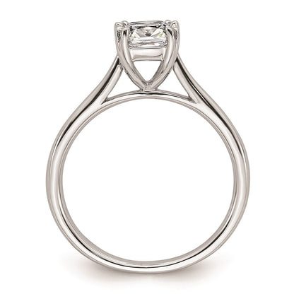 14k White Gold 1.25 carat (6.50mm) 4-Prong Cushion-cut Solitaire Engagement Ring Mounting