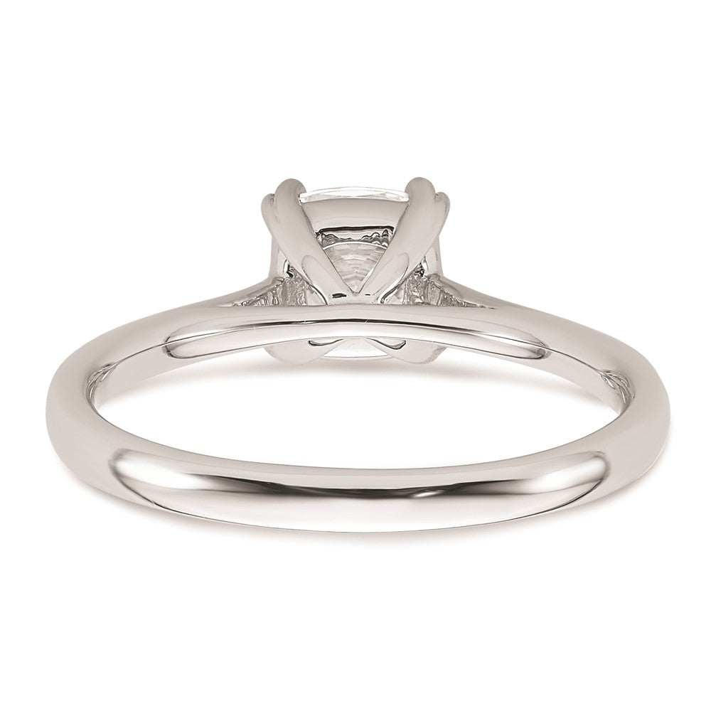 14k White Gold 1.25 carat (6.50mm) 4-Prong Cushion-cut Solitaire Engagement Ring Mounting