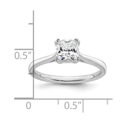 14k White Gold 1.25 carat (6.50mm) 4-Prong Cushion-cut Solitaire Engagement Ring Mounting