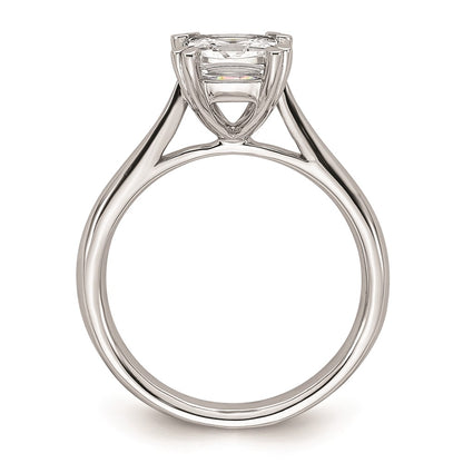 14k White Gold 1.75 carat (7.00mm) 4-Prong Cushion-cut Solitaire Engagement Ring Mounting