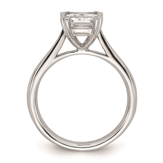 14k White Gold 1.75 carat (7.00mm) 4-Prong Cushion-cut Solitaire Engagement Ring Mounting
