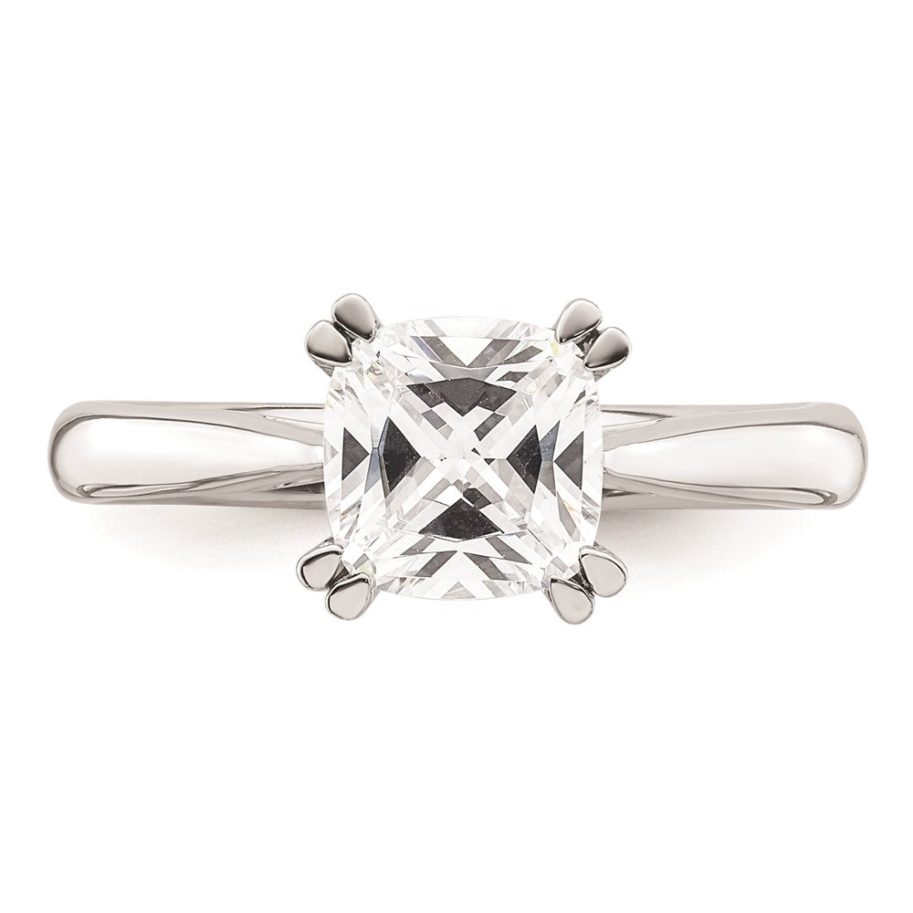 14k White Gold 1.75 carat (7.00mm) 4-Prong Cushion-cut Solitaire Engagement Ring Mounting