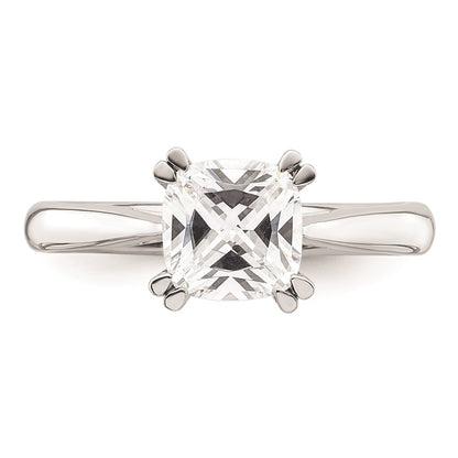 14k White Gold 1.75 carat (7.00mm) 4-Prong Cushion-cut Solitaire Engagement Ring Mounting