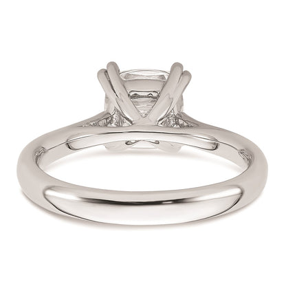 14k White Gold 1.75 carat (7.00mm) 4-Prong Cushion-cut Solitaire Engagement Ring Mounting