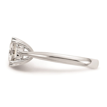 14k White Gold 2.5 carat (8.00mm) 4-Prong Cushion-cut Solitaire Engagement Ring Mounting