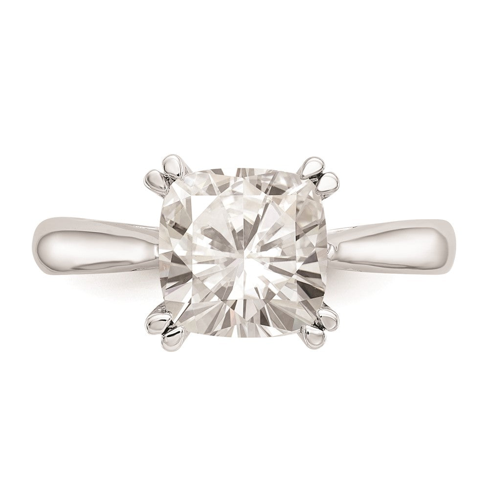 14k White Gold 2.5 carat (8.00mm) 4-Prong Cushion-cut Solitaire Engagement Ring Mounting