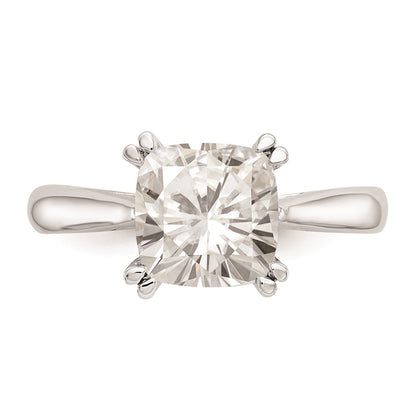 14k White Gold 2.5 carat (8.00mm) 4-Prong Cushion-cut Solitaire Engagement Ring Mounting
