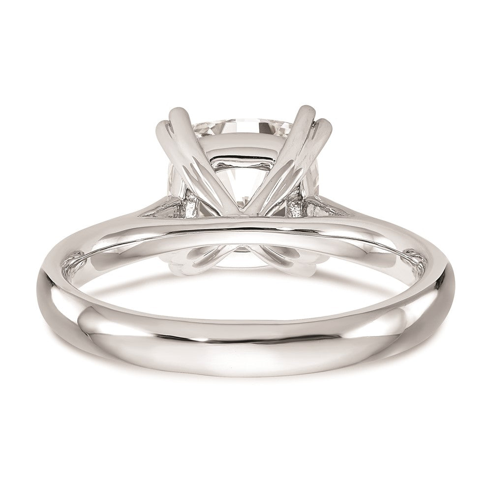 14k White Gold 2.5 carat (8.00mm) 4-Prong Cushion-cut Solitaire Engagement Ring Mounting