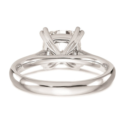 14k White Gold 2.5 carat (8.00mm) 4-Prong Cushion-cut Solitaire Engagement Ring Mounting