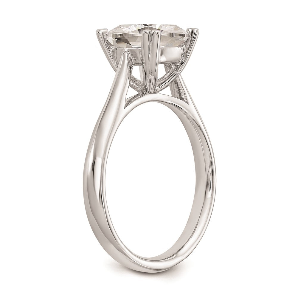 14k White Gold 2.5 carat (8.00mm) 4-Prong Cushion-cut Solitaire Engagement Ring Mounting