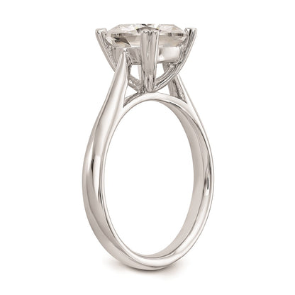14k White Gold 2.5 carat (8.00mm) 4-Prong Cushion-cut Solitaire Engagement Ring Mounting